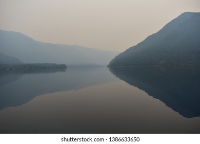 Sunset Picture Of Crescent Lake In WA.