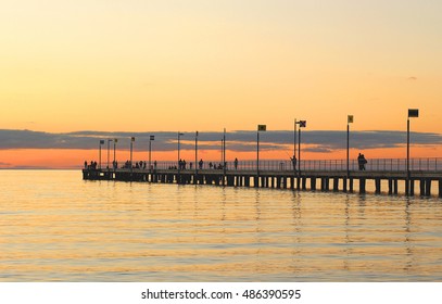 Sunset And Pier, Frankston, Victoria, Australia