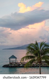 Sunset from a pier in Grenada