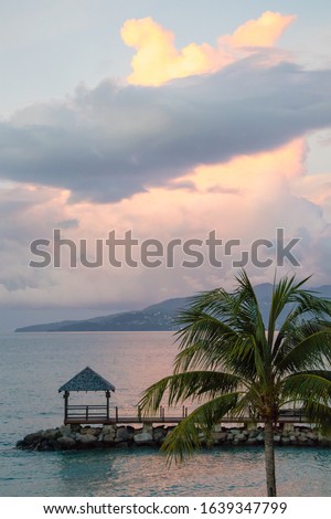 Sunset from a pier in Grenada
