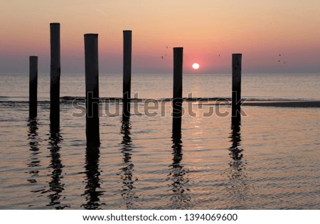 Similar – Sonnenuntergang im Hafen von Schlüttsiel