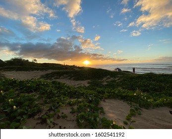 Sunset At Polihale Beach And State Park In Hawaii