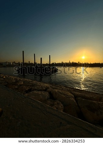 Sunset from the port of Beirut
