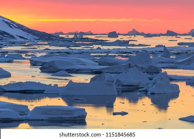 Sunset At Port Charcot, Antarctica