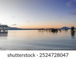 Sunset at Port Douglas in Far North Queensland on the beach with Boatshed jetty