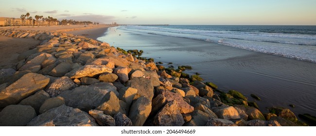 Sunset at Port Hueneme beach in Oxnard California United States - Shutterstock ID 2046494669
