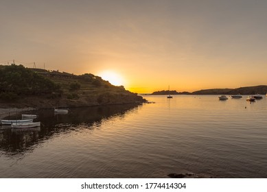 Sunset In Port Lligat In Cala Salvador Dali, Painter, Sculptor, Printmaker. . House Museum. In Port Lligat 8 July 2020.