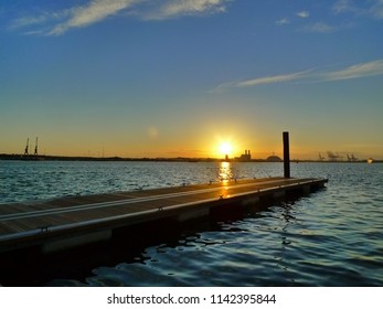 Sunset At The Port Of Southampton 