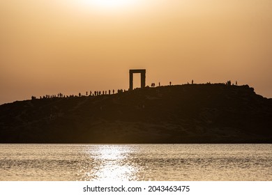 Sunset In Portara Naxos Cyclades