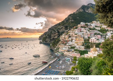 Sunset In Positano Amalfi Coast