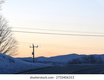 Sunset Powerlines in the mountains