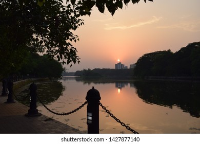 Sunset At Rabindra Sarobar At Kolkata