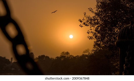 Sunset In Rabindra Sarobar At Kolkata