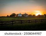 Sunset of the ranch in Texas