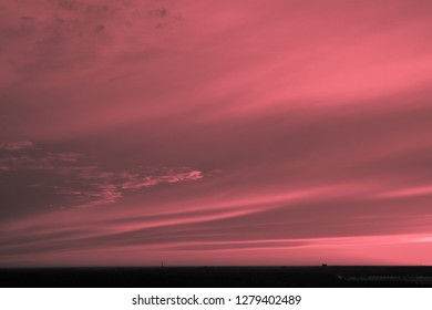 Sunset and red sky