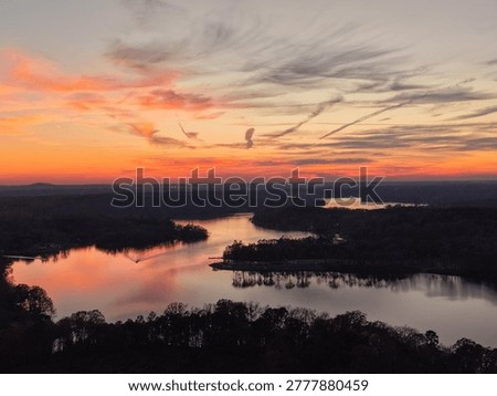 Sunset reflected on the lake