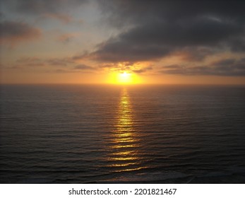 Sunset Reflected On Sea (Pacific Ocean) - Captured From Glider Port In San Diego.