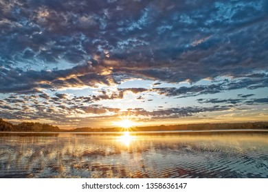                                Sunset Reflected In Portage Lakes, Ohio