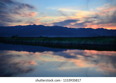 sunset with reflection