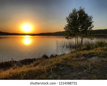 Sunset reflection in lake