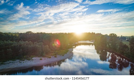 Sunset Reflection On The Snohomish River