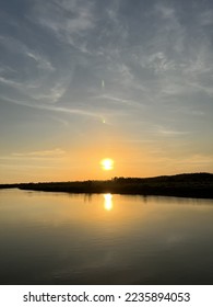Sunset reflection in the river side