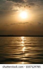 sunset and reflection of the sun in the water