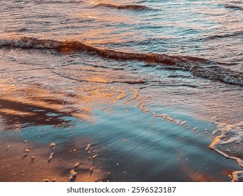 Sunset Reflections on Ocean Waves