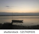 sunset in the river