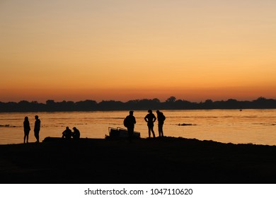The sunset and the river
