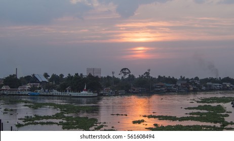 sunset at river
