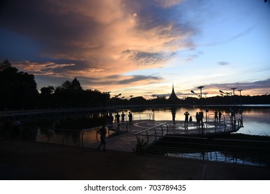 Sunset in the river