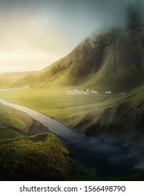 sunset in a river landscape