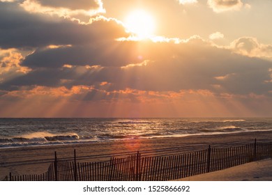 Sunset At Robert Moses State Park. Long Island NY.