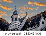 sunset rooftop in kecskemet city