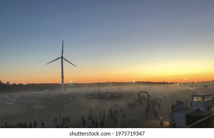 Sunset At Roskilde Festival In Denmark 