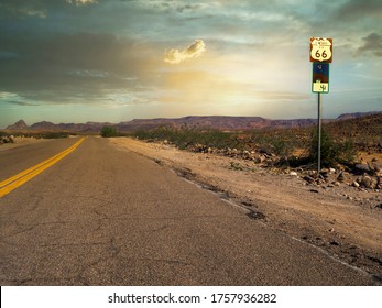 Sunset Route 66 In Arizona