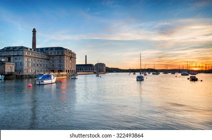 Sunset at the Royal William Yard at Stonehouse in Plymouth - Shutterstock ID 322493864