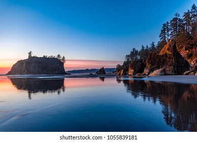 Sunset at Ruby Beach in Olympic National Park Washington