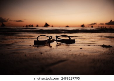 Sunset Sailboat Silhouette Beach Landscape - Powered by Shutterstock