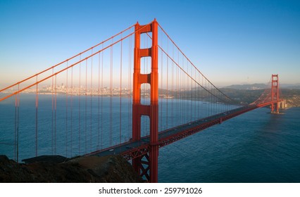Sunset San Francisco Golden Gate Bridge Pacific Ocean West Coast - Shutterstock ID 259791026