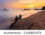 sunset at the sandy beach