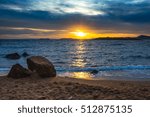Sunset in a sandy beach