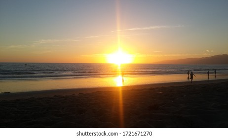 sunset at the santamonica beach in LA