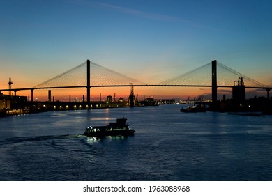 Sunset At The Savannah River Port