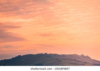 Sunset Scene Of The Hills Of Dublin, California