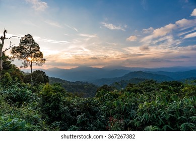 Sunset Scene At Kaeng Krachan National Park, Thailand