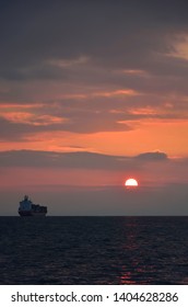 Sunset Scenery At Thermaic Gulf In Thessaloniki,Greece