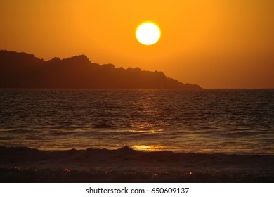 Sunset in the sea