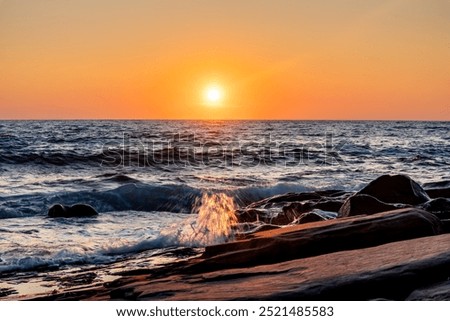 Sunset at the sea at Cheticamp Island